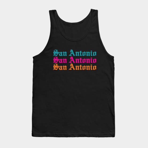 San Antonio Old English Tank Top by TheCraftyDrunkCo